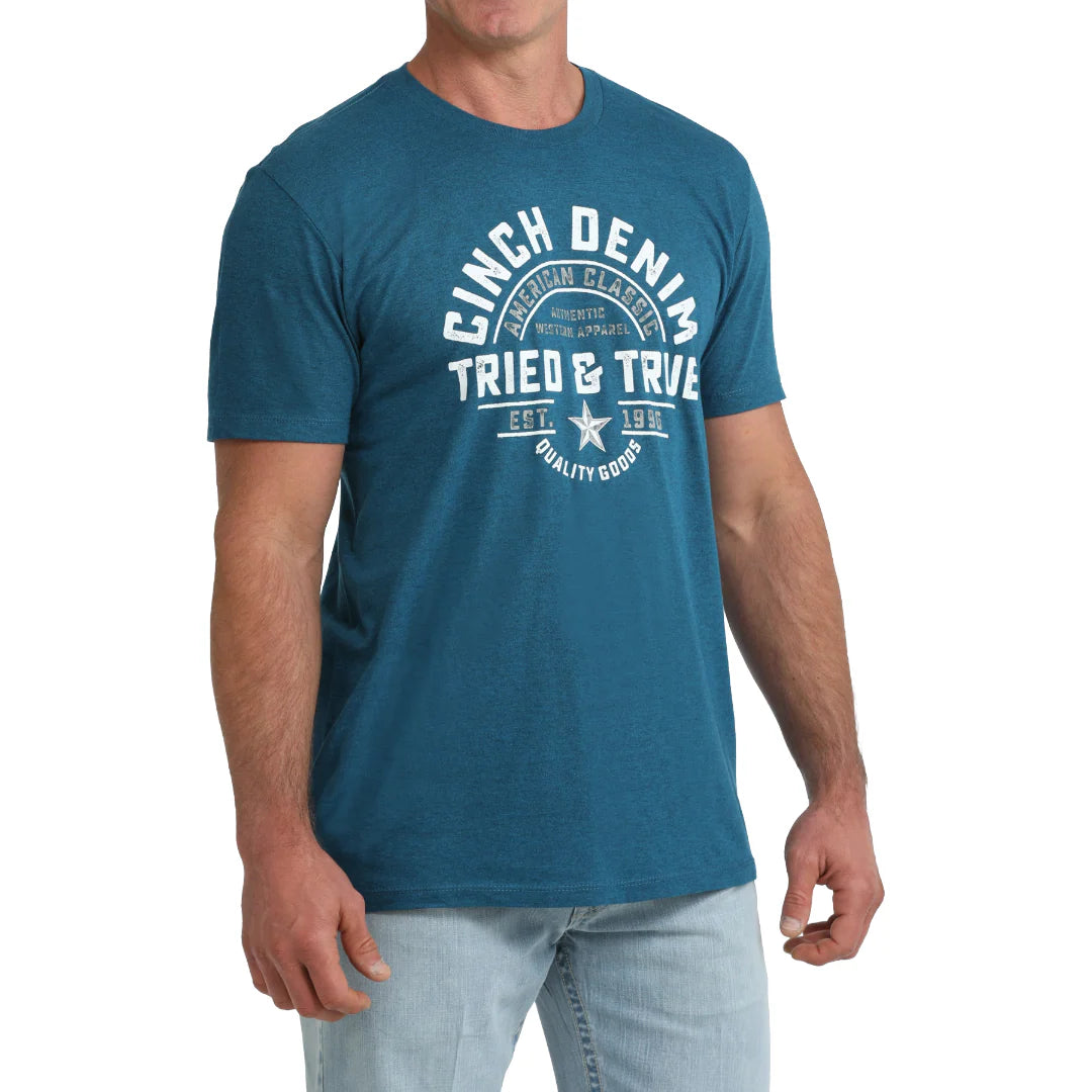 Cinch Men's Teal 'Tried & True' Graphic T-Shirt MTT1690729