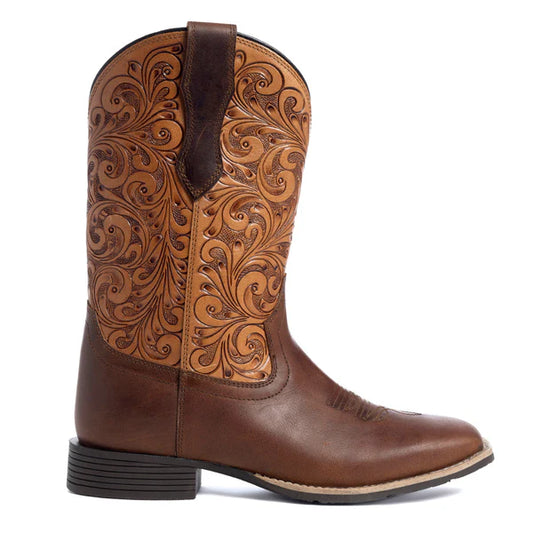 Myra Camilita Hand-tooled Boots in Brown S-10602