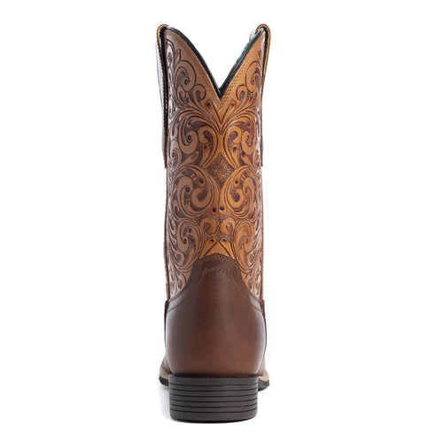 Myra Camilita Hand-tooled Boots in Brown S-10602