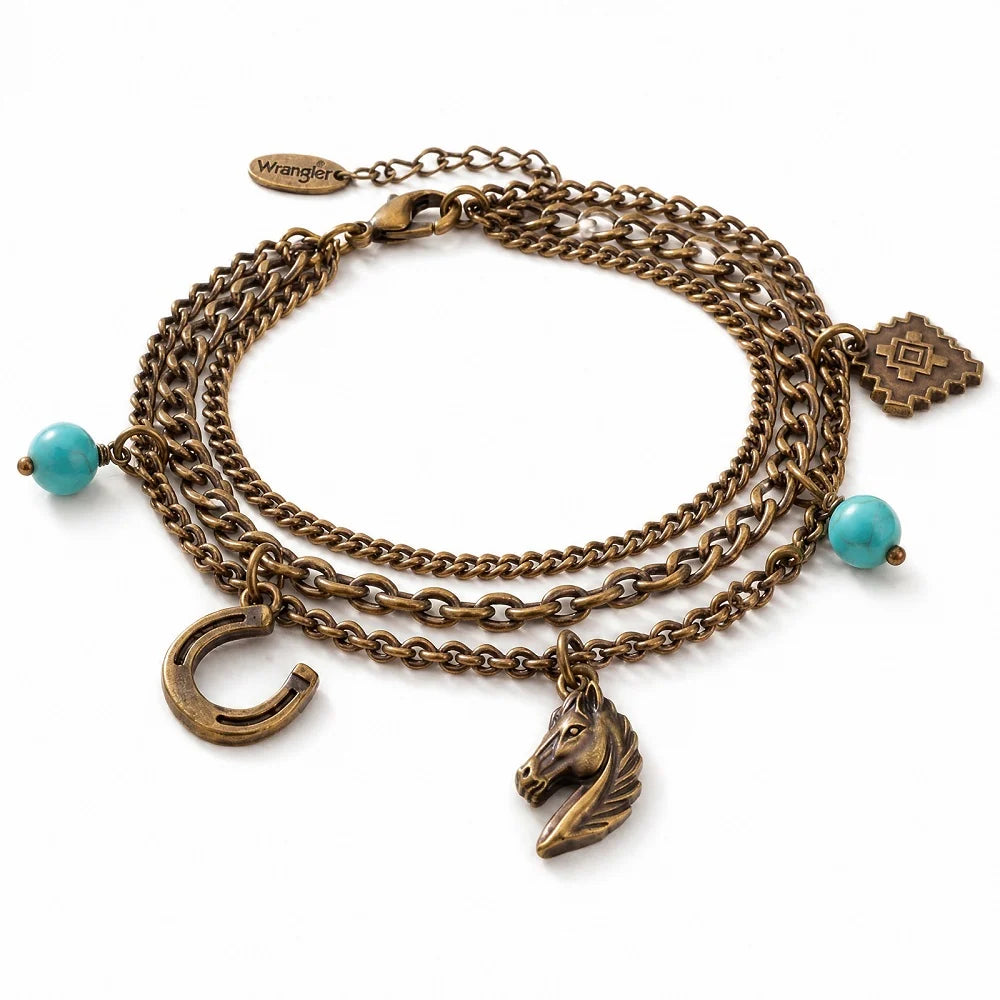 Wrangler Multi-Chain Western Charm Bracelet WG-AC-WB-3098