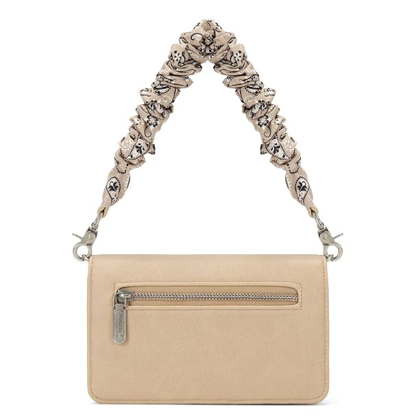 Wrangler Dual Strap Bandana Ruched Flap Crossbody Wallet Bag WG-HB-539-666