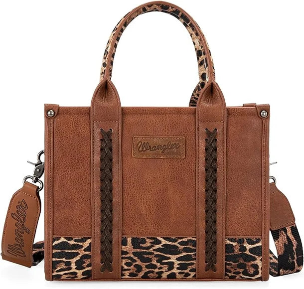 Wrangler Leopard Print Concealed Carry Tote/Crossbody WG-HB-102-8120S