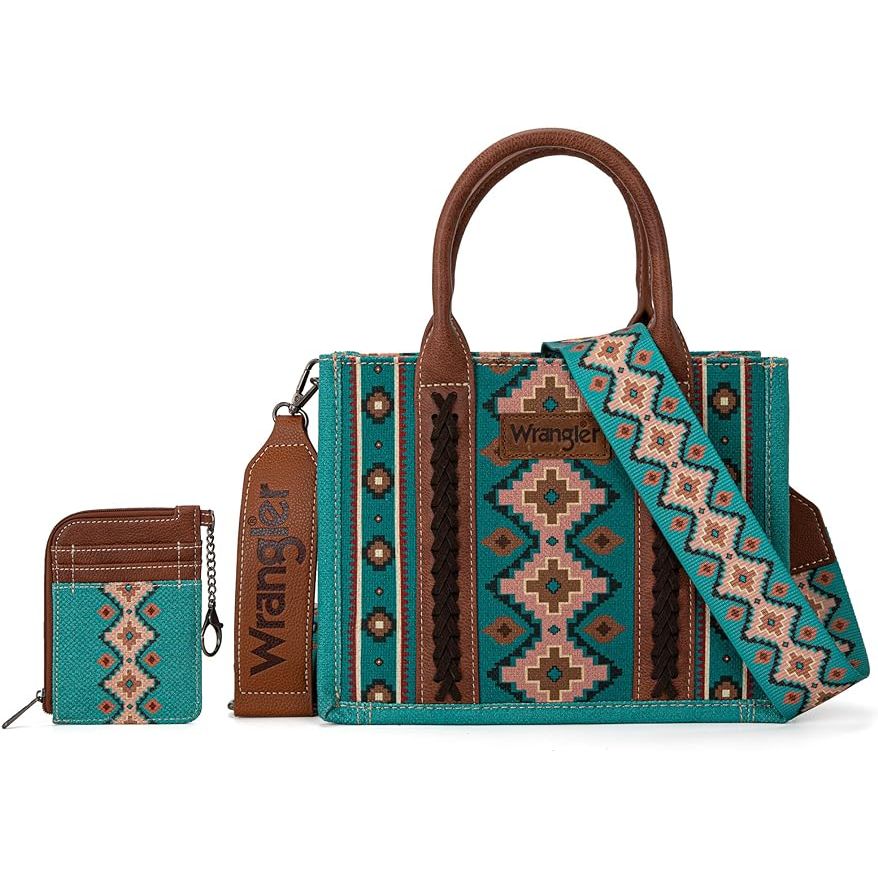 Wrangler Aztec Small Tote/Crossbody and Card Case Set 2Pc WG2203-8120SW