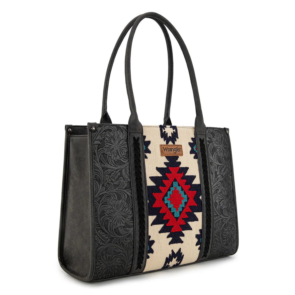 Wrangler Tooled Aztec Pattern Print Concealed Carry Large Tote