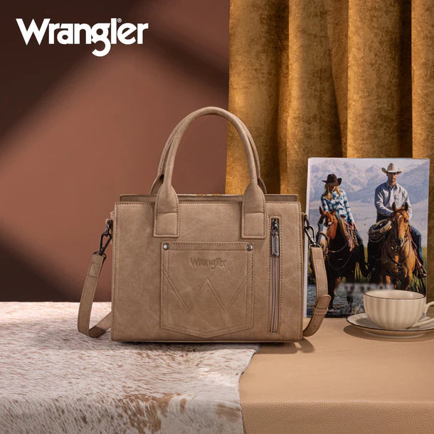 Wrangler Tote/ Crossbody Tooled Aztec Pattern Print, WG226-8120