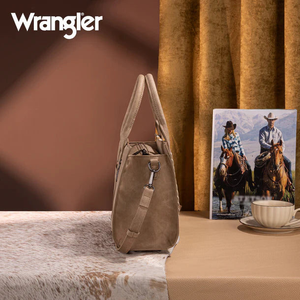 Wrangler Tote/ Crossbody Tooled Aztec Pattern Print, WG226-8120
