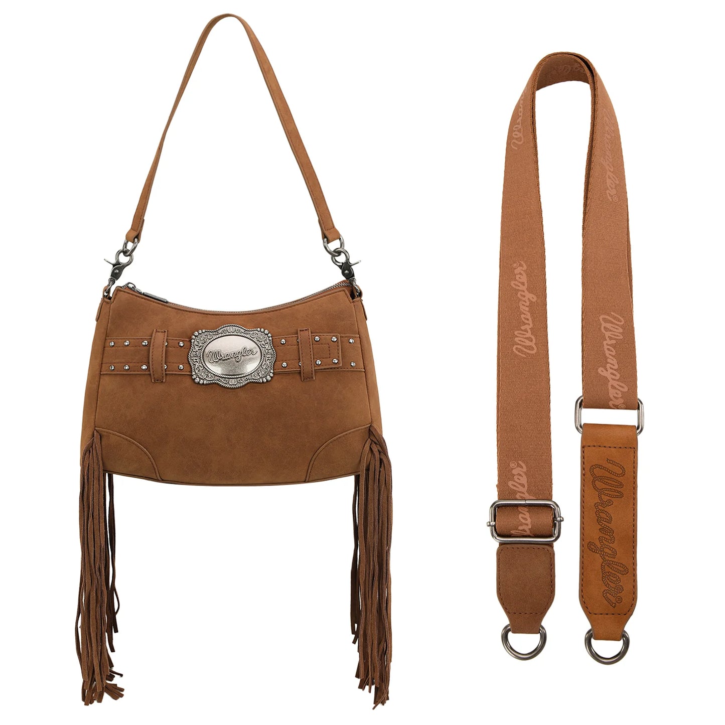 WG241-2022 Wrangler Fringe Buckle Hobo Bag/Crossbody Bag - Turquoise
