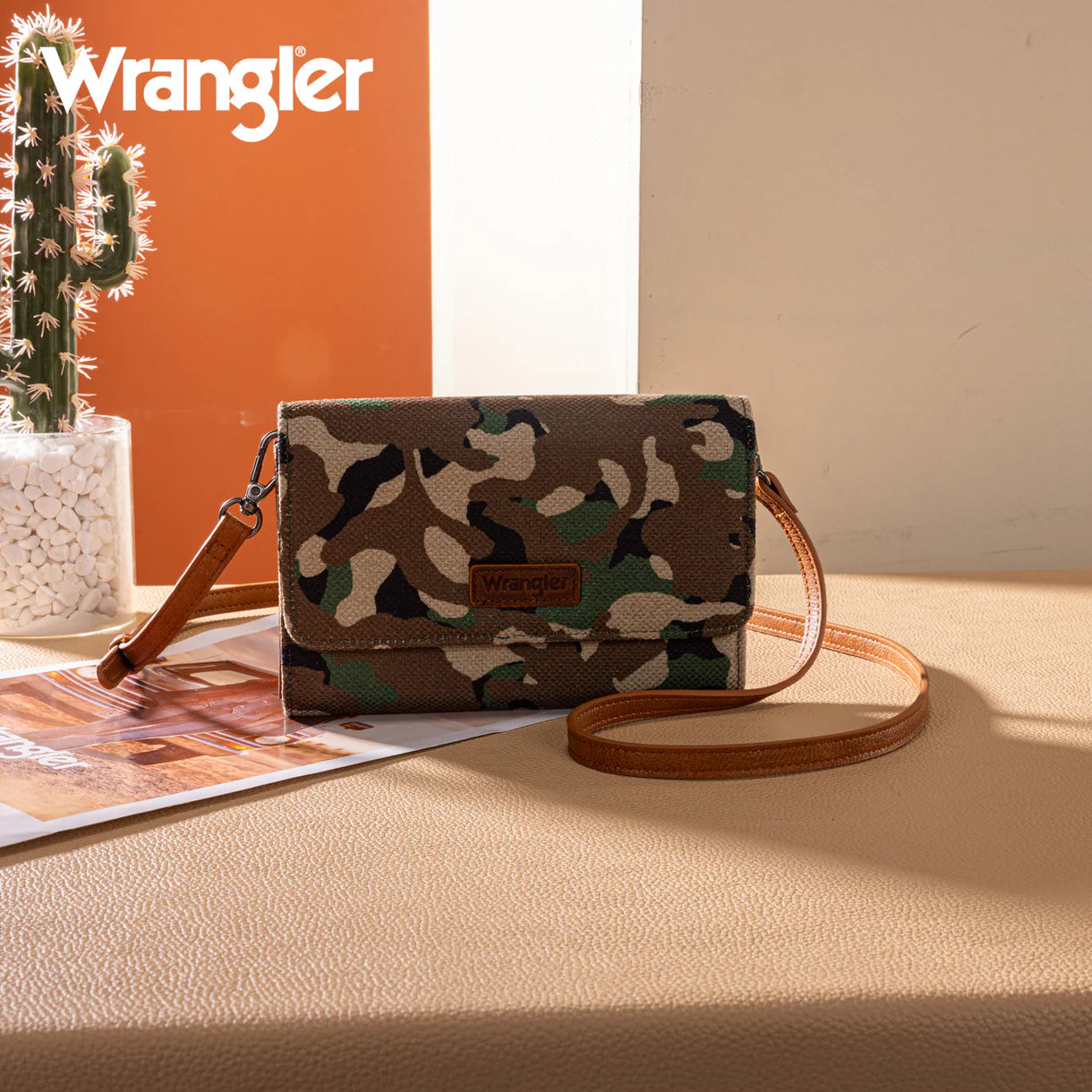 Wrangler Camo Print Canvas Clutch/Crossbody - WG286-1833