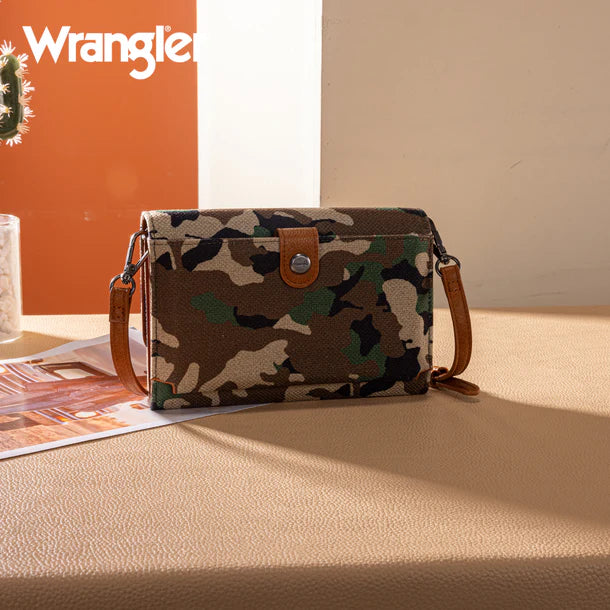 Wrangler Camo Print Canvas Clutch/Crossbody - WG286-1833