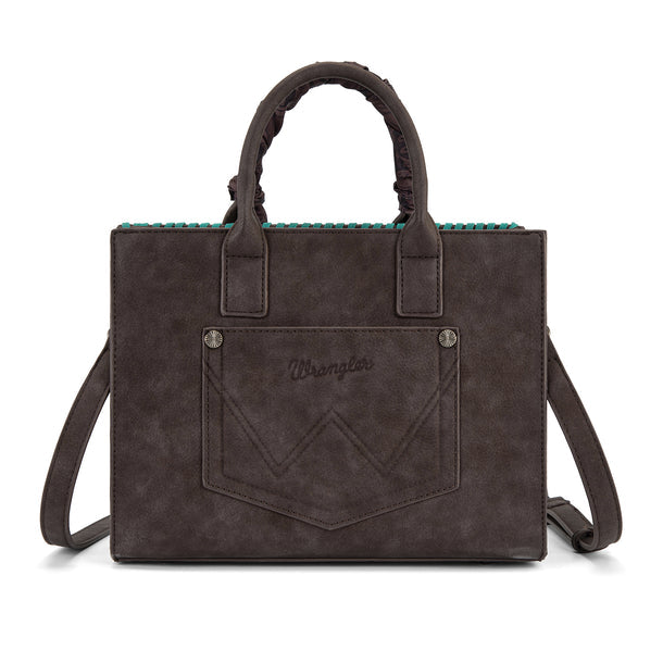 Wrangler Whipstitch Aztec Satchel/Crossbody with Scarf Handle WG-HB-310-8120