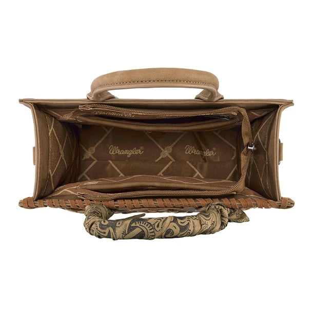 Wrangler Whipstitch Aztec Satchel/Crossbody with Scarf Handle WG-HB-310-8120