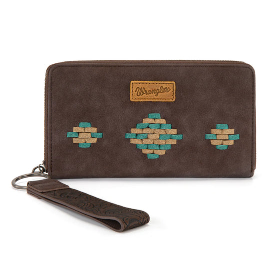 Wrangler Aztec Woven Zip Around Wallet with Wristlet - WG310-W006CF
