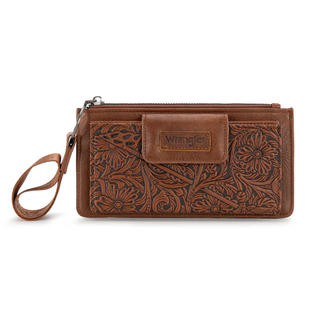 Wrangler Floral Tooled Card Wallet/Wristlet