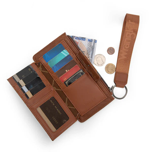 Wrangler Floral Tooled Card Wallet/Wristlet