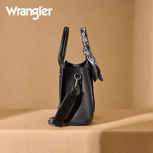 Wrangler Bandana Paisley Braided Tote Purse- Multiple Colours  WG331-8120