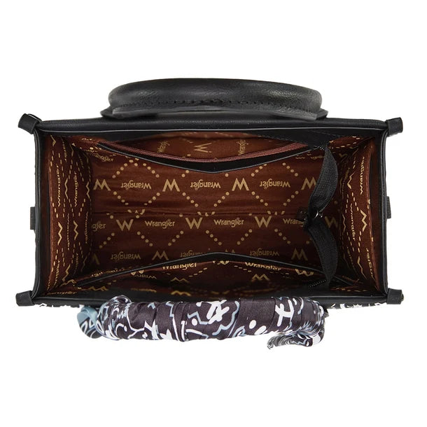 Wrangler Bandana Paisley Braided Tote Purse- Multiple Colours  WG331-8120
