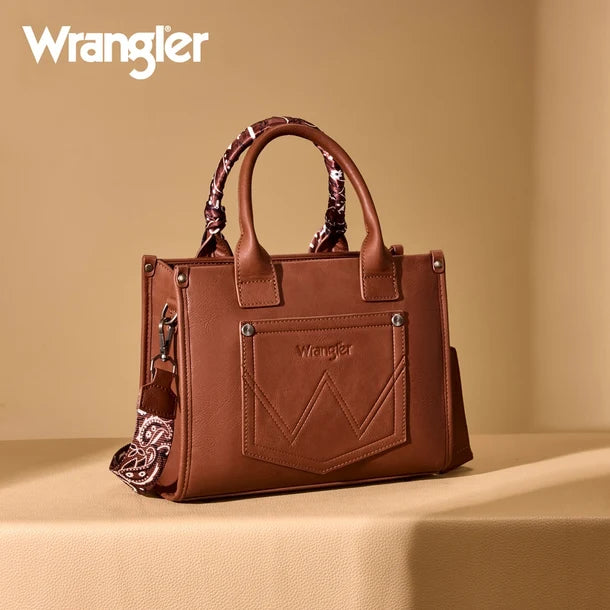 Wrangler Bandana Paisley Braided Tote Purse- Multiple Colours  WG331-8120