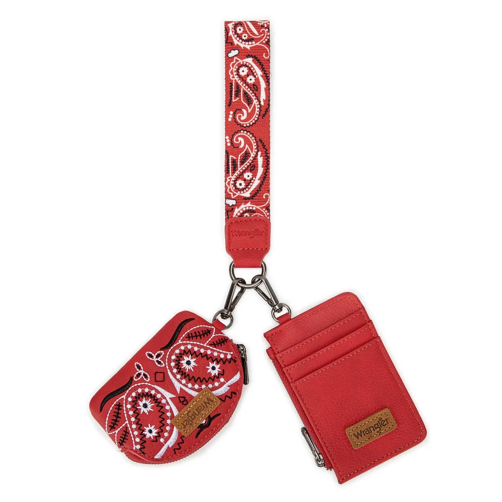 Wrangler Paisley RFID Blocking Card Coin Pouch Set  WG331-W0051
