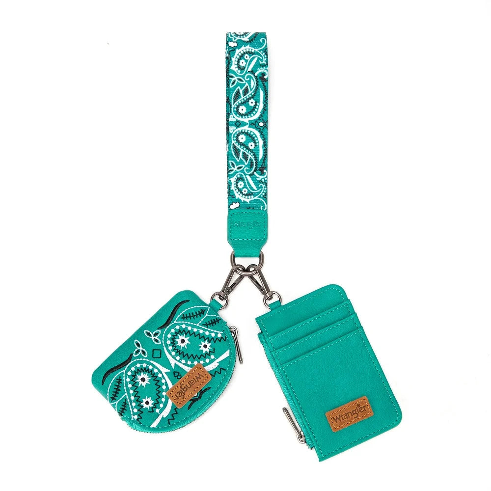 Wrangler Paisley RFID Blocking Card Coin Pouch Set  WG331-W0051