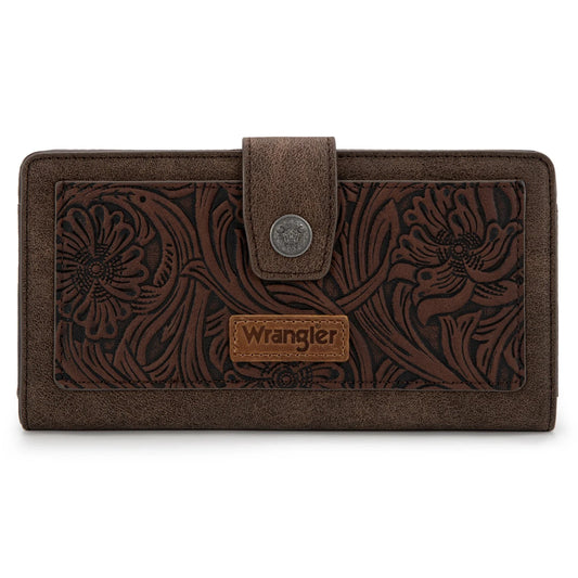 Wrangler Western Floral Tooled RFID Wallet