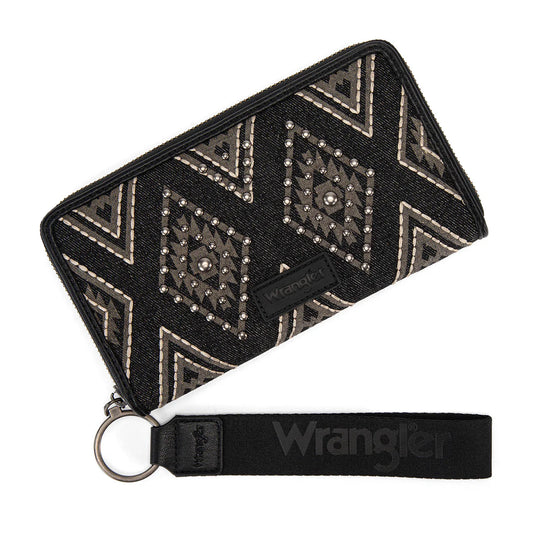 Wrangler Aztec Studded Wallet/Wristlet - WG435-W006BK