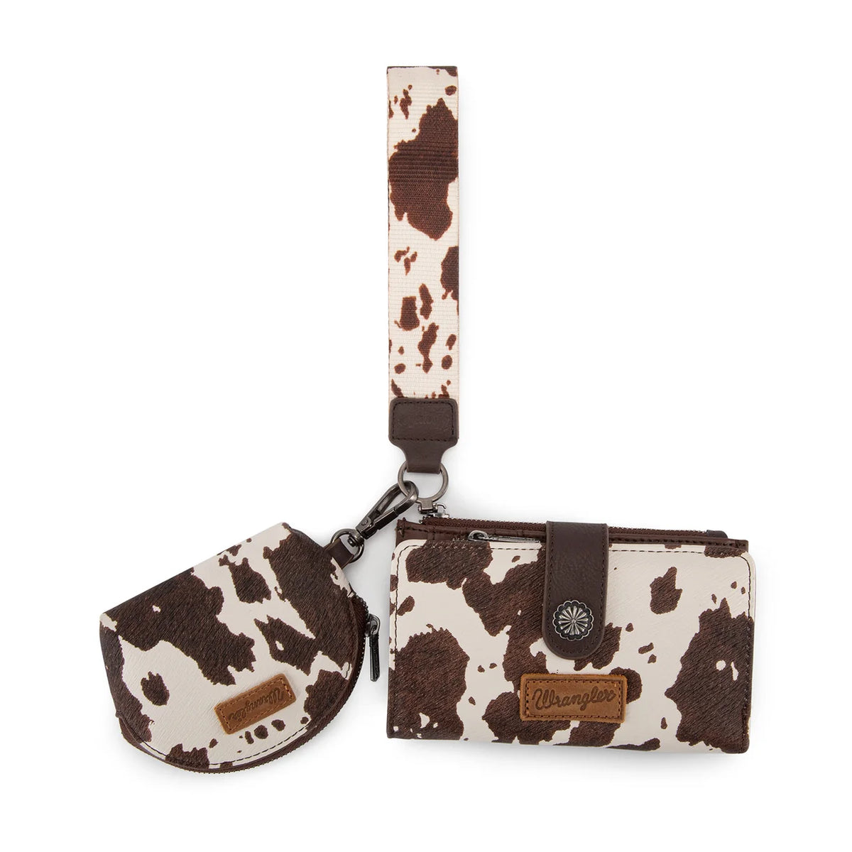 Wrangler Cow Print Wallet & Coin Pouch Wristlet Set WG-WL-444-129