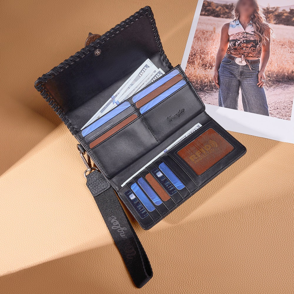 Wrangler Western Buckle RFID Wallet - WG454-W018BK