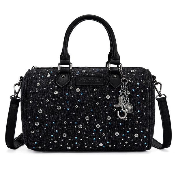 Wrangler Western Rhinestone Denim Boston Bag/Crossbody WG458-51102