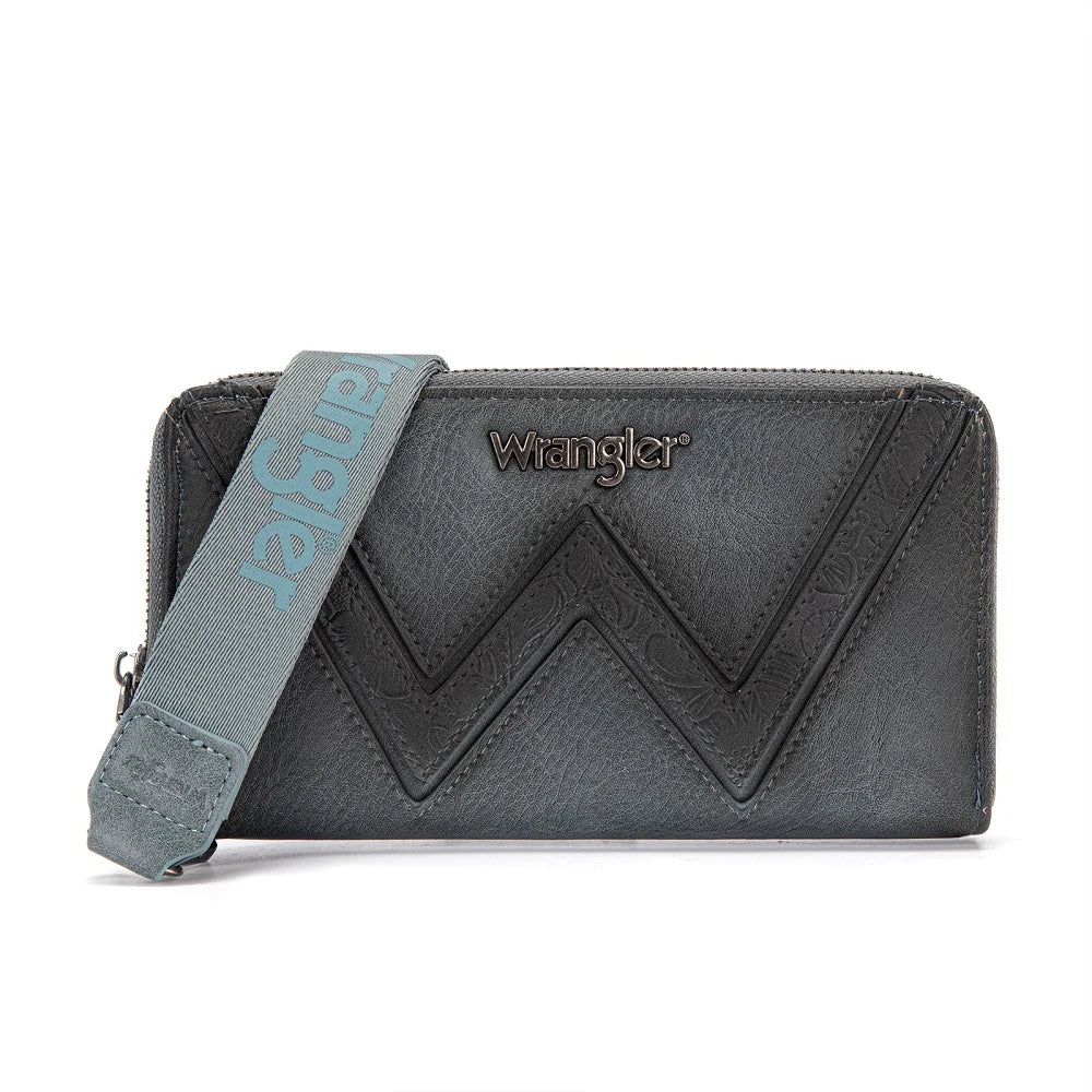 Wrangler Chevron Stitch Zip Around Wristlet Wallet WG480-W006