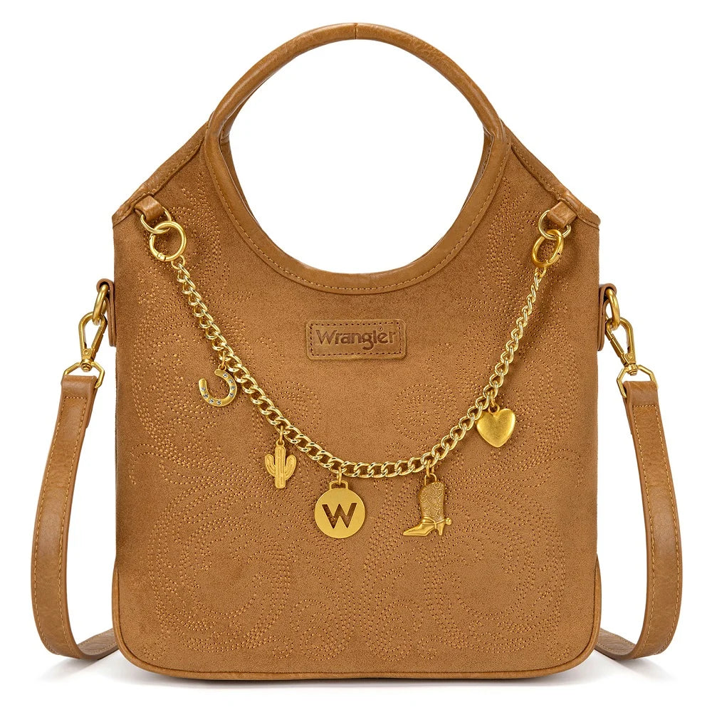Wrangler Charm Chain Hobo Tote Bag WG533-9801