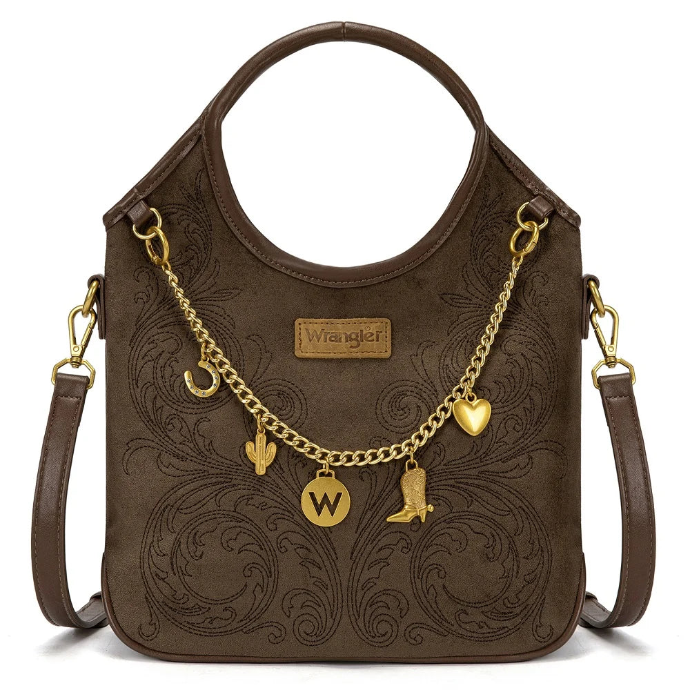 Wrangler Charm Chain Hobo Tote Bag WG533-9801