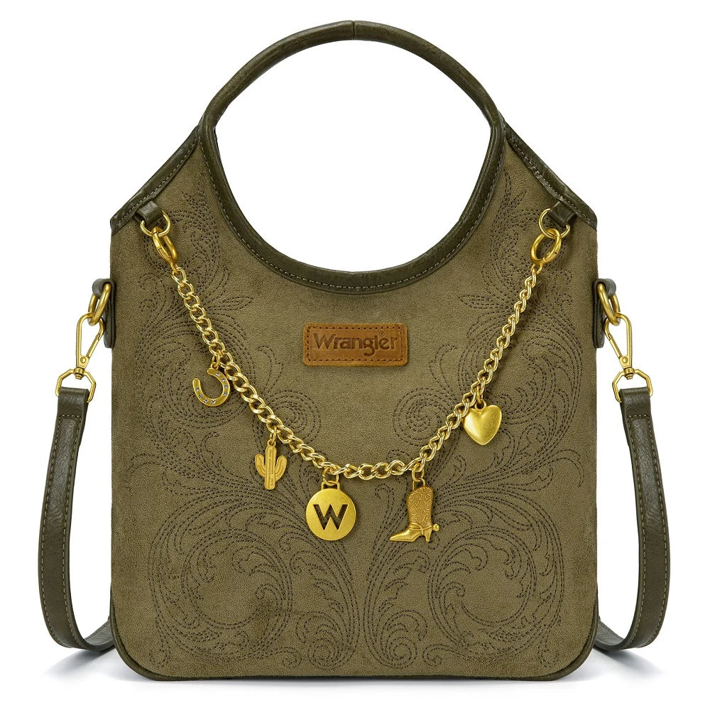 Wrangler Charm Chain Hobo Tote Bag WG533-9801