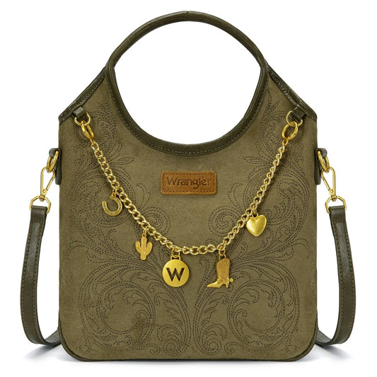 Wrangler Charm Chain Hobo Tote Bag WG533-9801