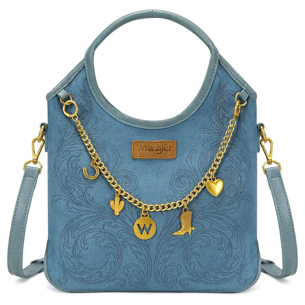 Wrangler Charm Chain Hobo Tote Bag WG533-9801