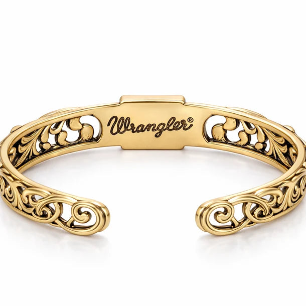 Wrangler Scroll Inlay Stone Cuff Bracelet WG-AC-BC