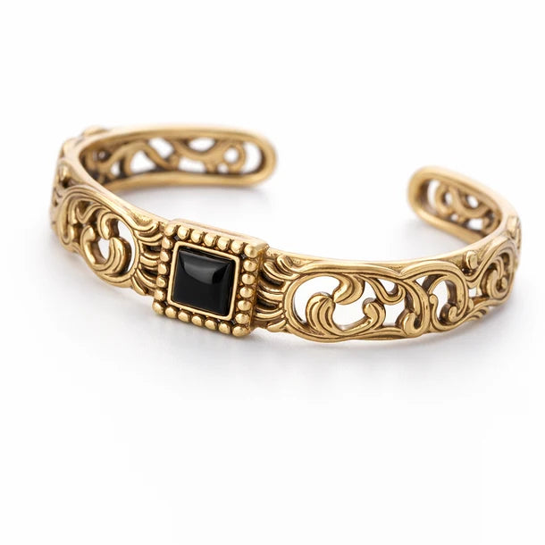 Wrangler Scroll Inlay Stone Cuff Bracelet WG-AC-BC