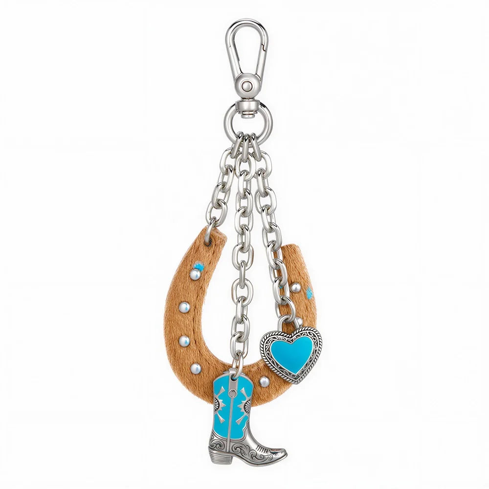 Wrangler Western Cowhide Horseshoe Bag Charm - Horse Shoe WGC-1011HORSE SHOE