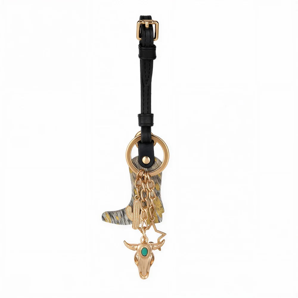 Wrangler Western Cowhide Cowboy Boot Bag Charm WGC-1016