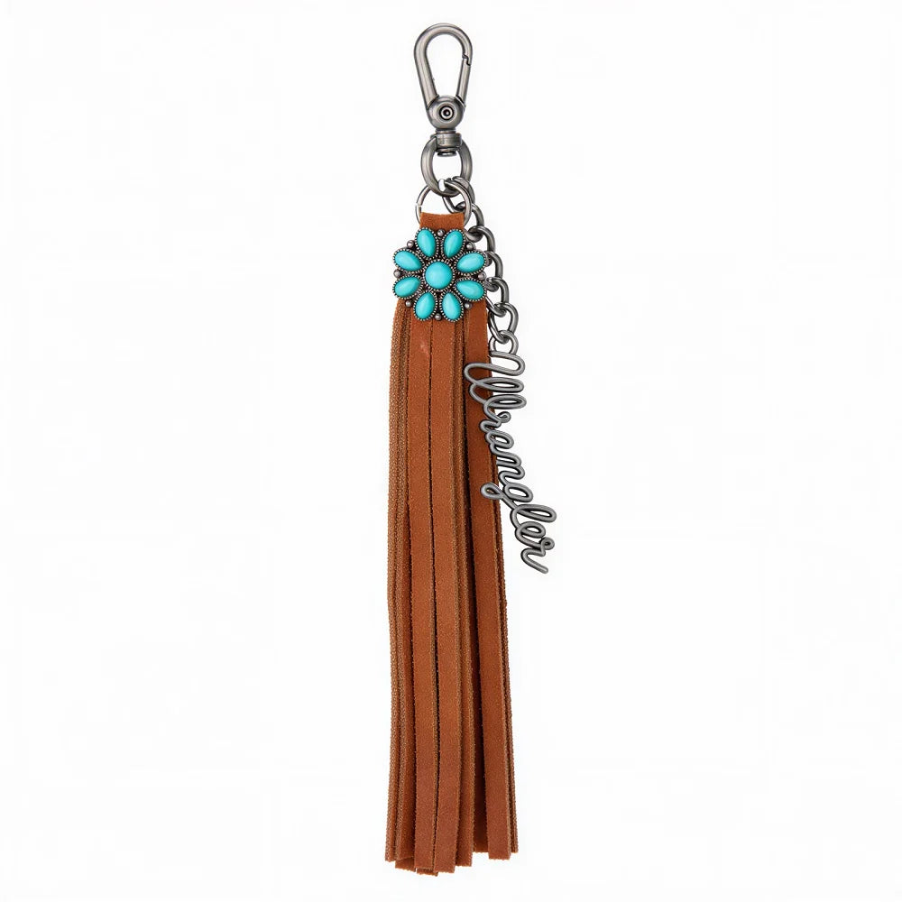 Wrangler Turquoise Fringe Suede Bag Charm WGC-1021
