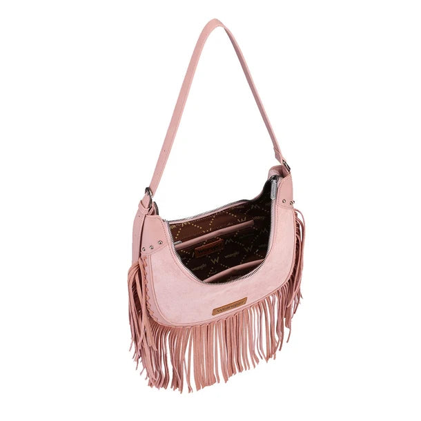 Wrangler Fringe Suede Crescent Hobo Shoulder Bag WGS637