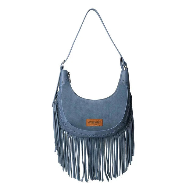 Wrangler Fringe Suede Crescent Hobo Shoulder Bag WGS637