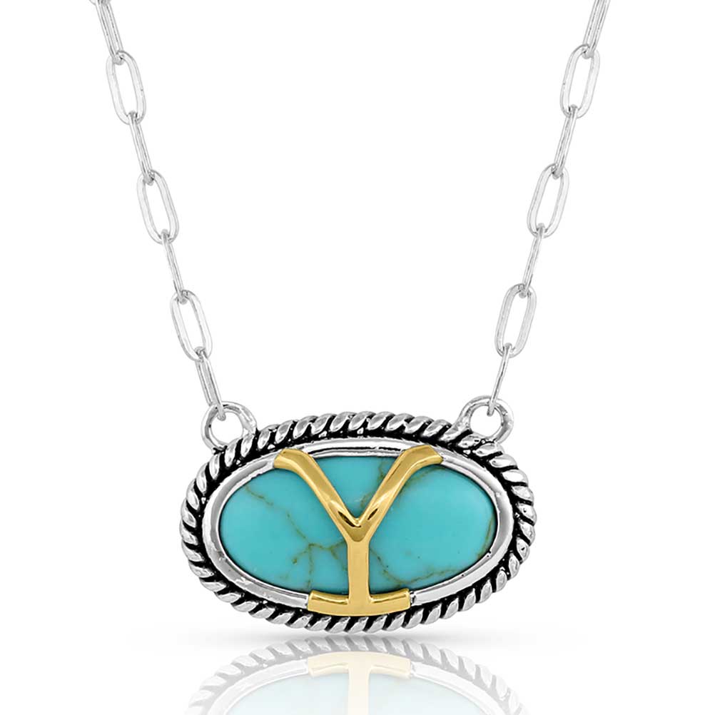 Montana Yellowstone Brand Oval Tuquoise Necklace