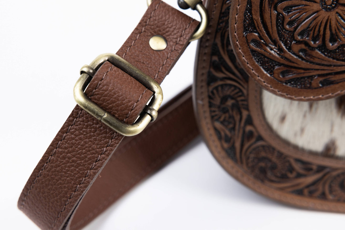 Brown Scalloped Flap Leather Purse ABHB 18-25205
