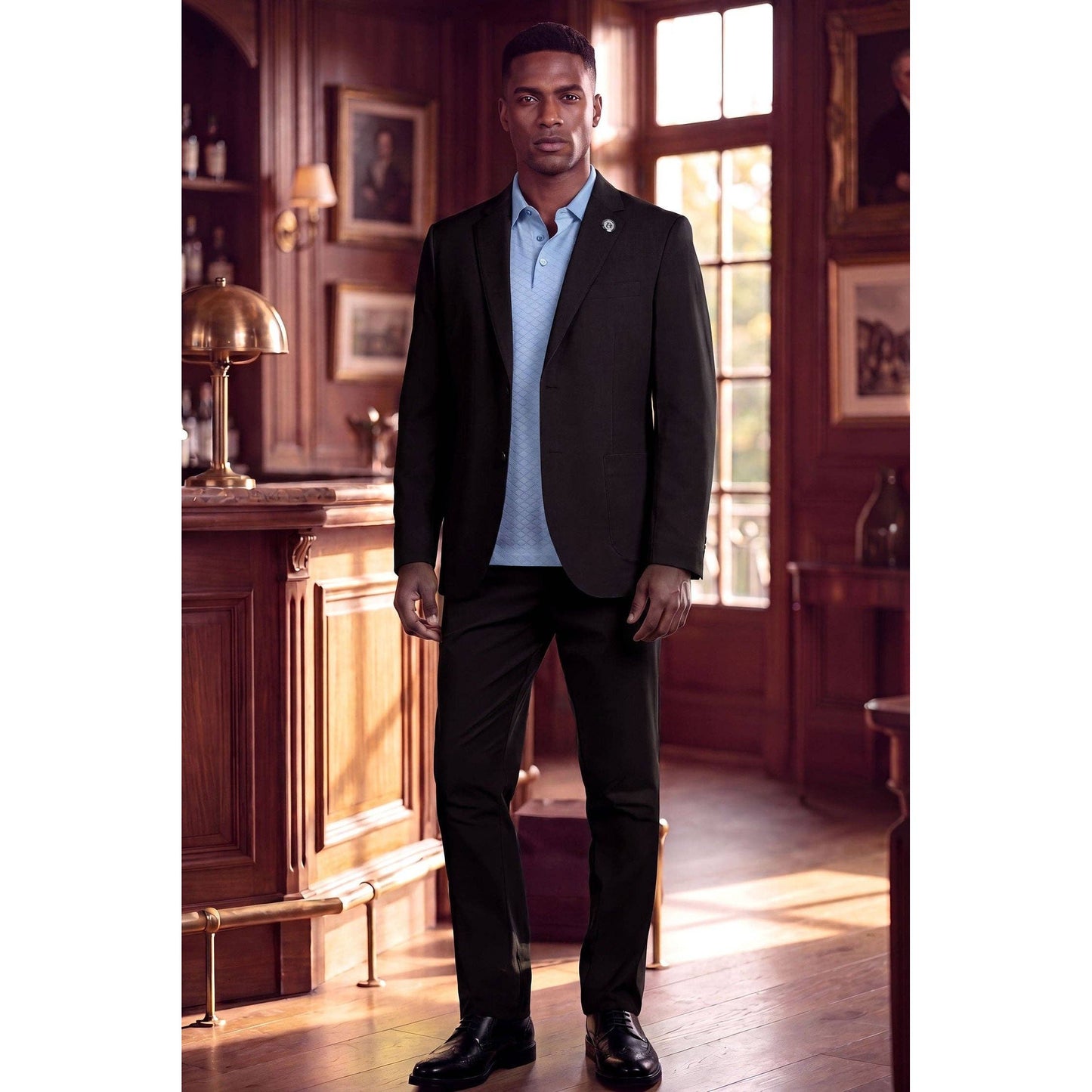 Men's 2-Pieces 2-Button Notch Lapel Suit Set 6SU08