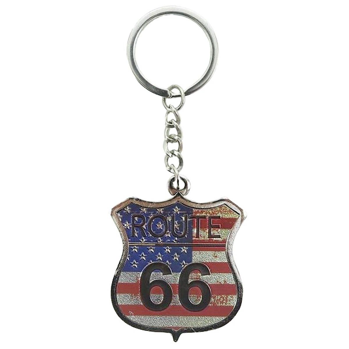 Route 66 Engraved Metal Souvenir Key Chain