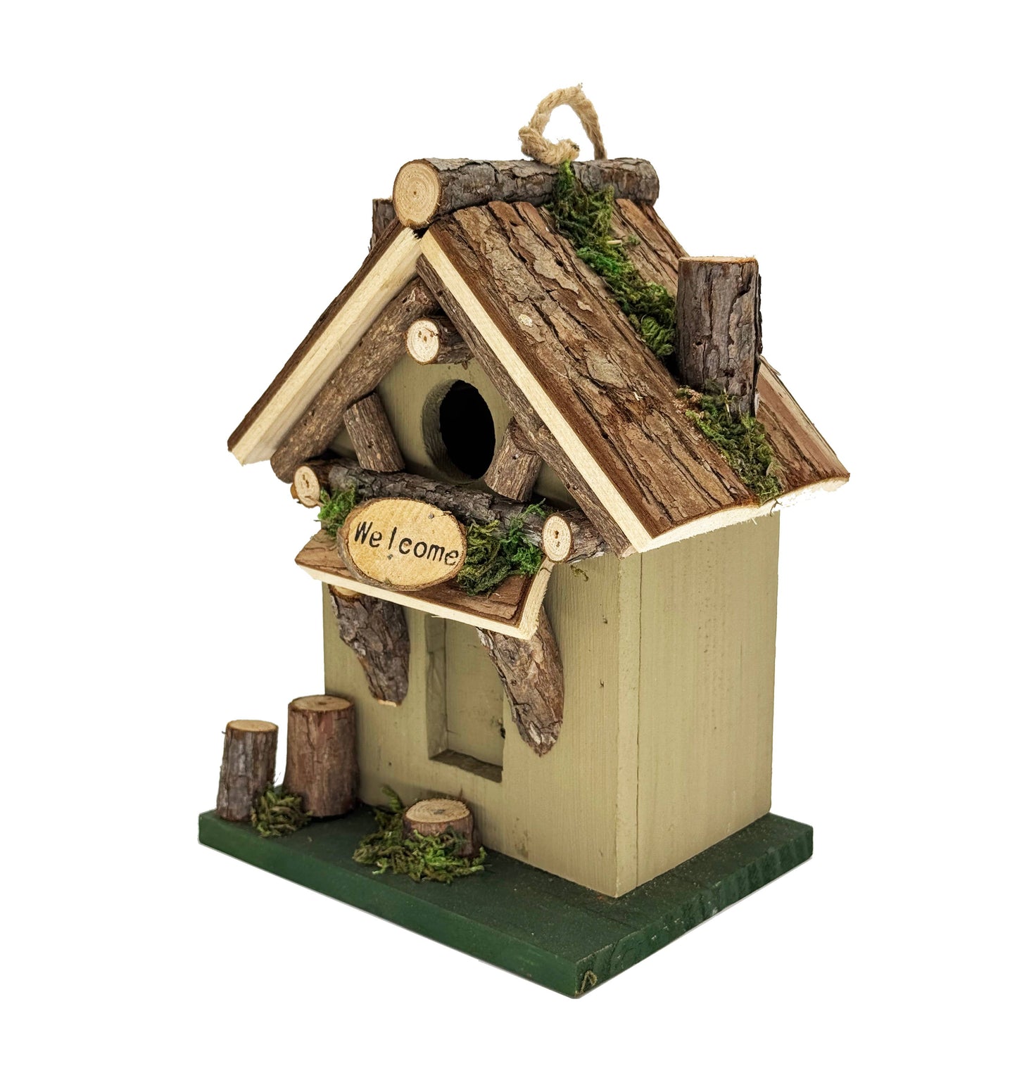 Tree Trunk Cottage Birdhouse