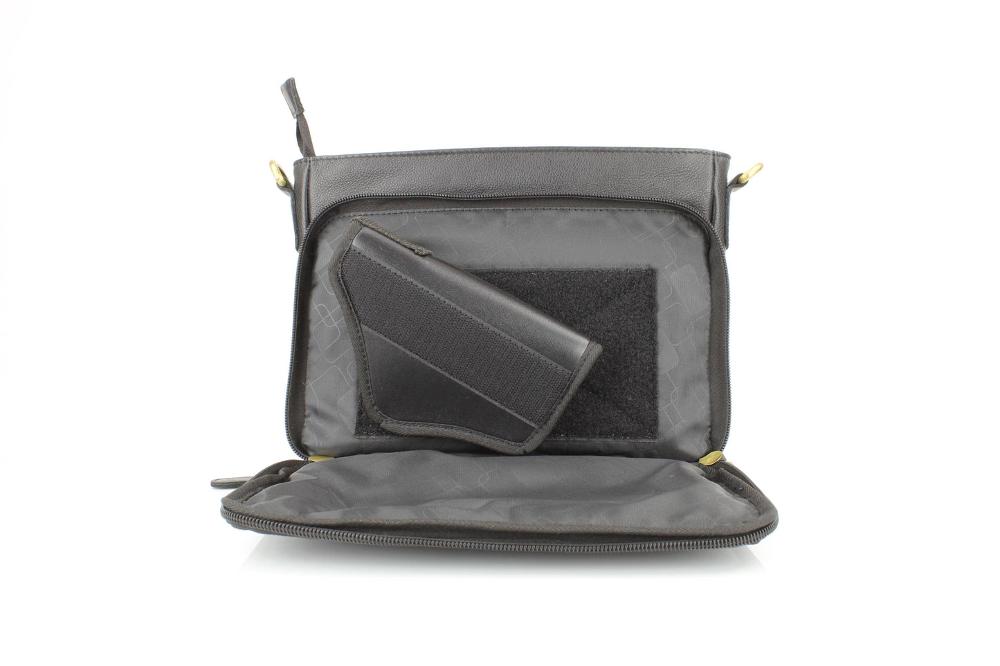 Flap Over Leather Shoulder Bag Hidden Storage 1833