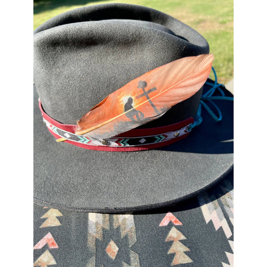 Cowboy Prayer Hat Feather - Western Hat Accessory