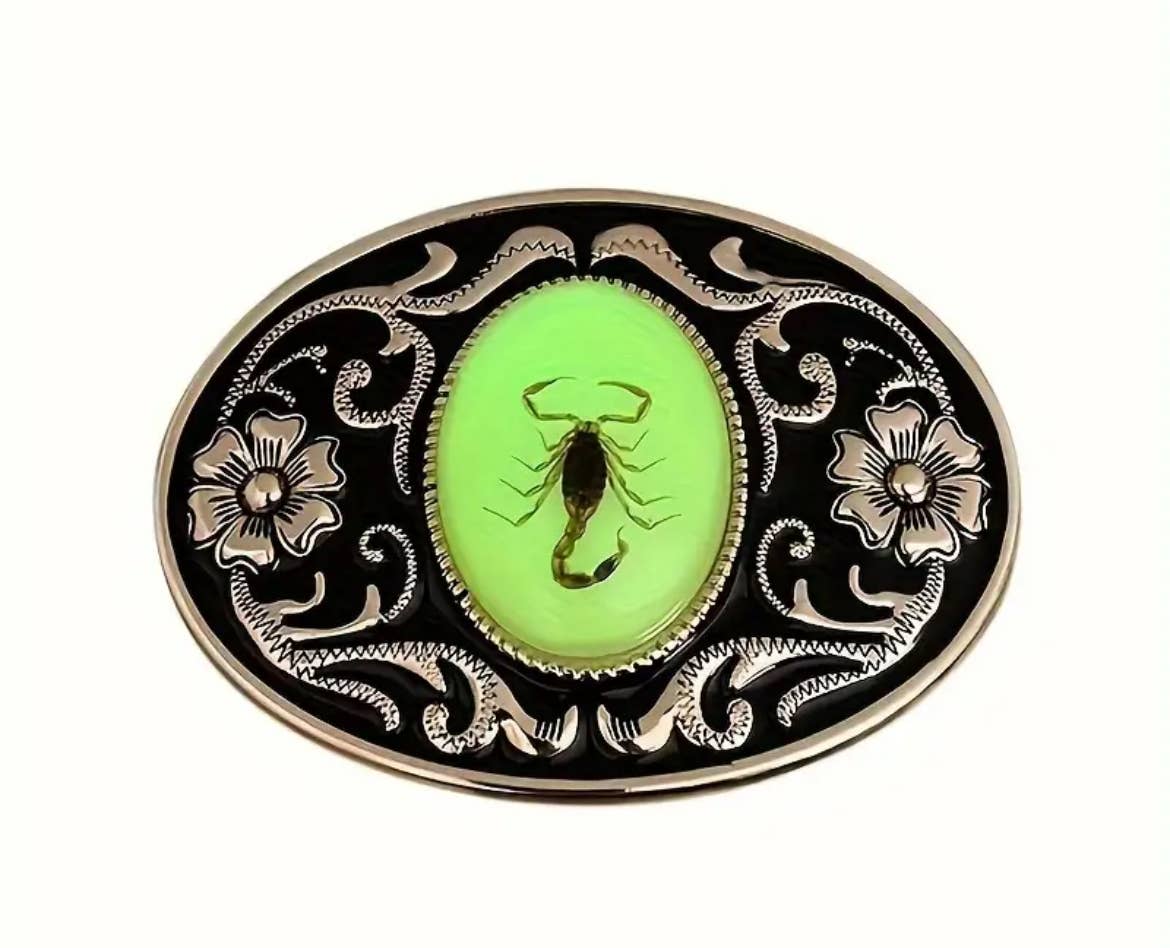 Real Scorpion BELT BUCKLE GLOW IN THE DARK 1827