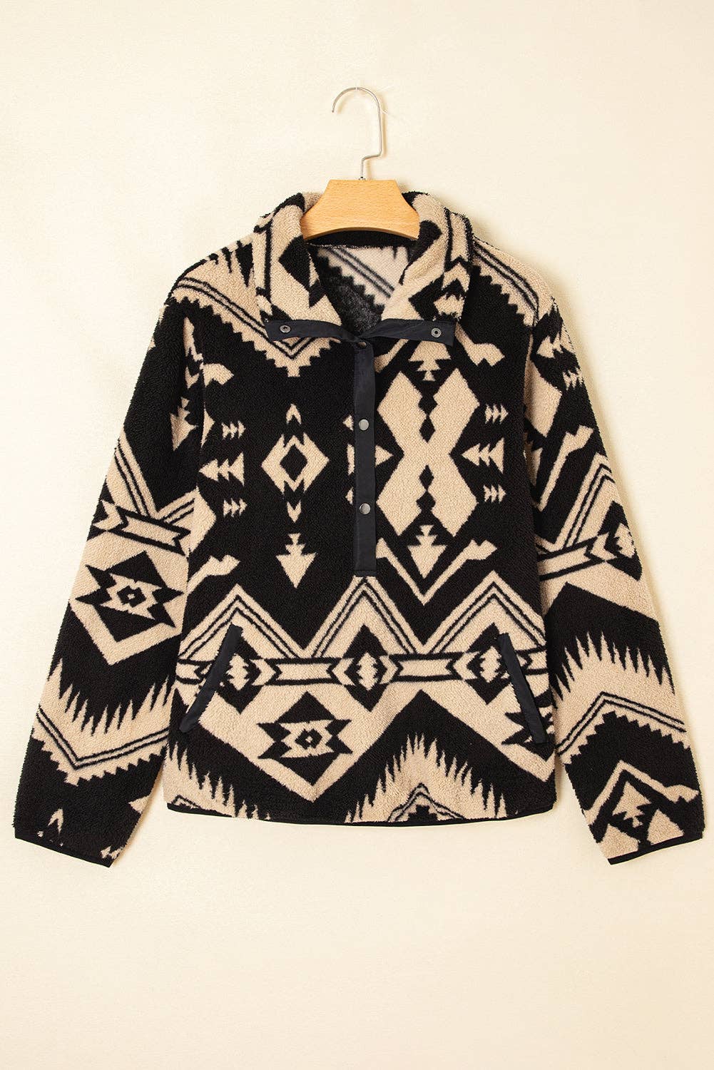 Western Aztec Half Zip Plush Sweatshirt